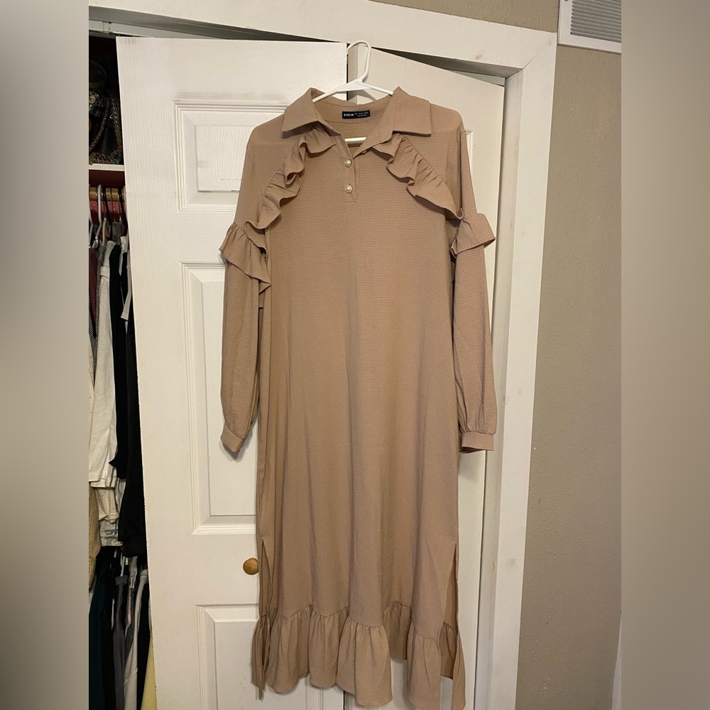SHEIN Tan Maxi Dress